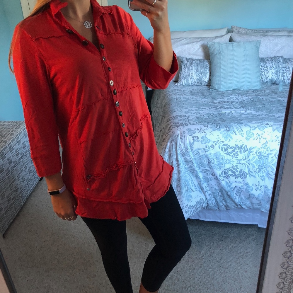 Red Button Tunic
